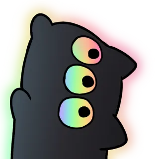 🐱 15123240 monster, drie ogen, wezen, schattig, sticker, cartoon, personage telegram sticker