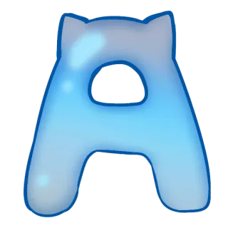 🐱 8d95abaf A letter, blauw, alfabet, teken, bubbel, kleine letter telegram sticker