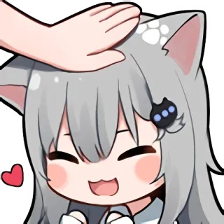 😆 a91c167f Anime, Katmeisje, Schattig, Kawaii, Huisdier, Aai over bol, Chibi telegram sticker