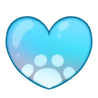💙 e483621c hart, pootafdruk, liefde, dier, schattig, huisdier telegram sticker