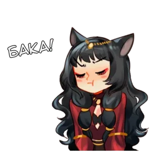 😠 6f1f728e БАКА! anime, cat girl, baka, angry, cute, russian telegram sticker