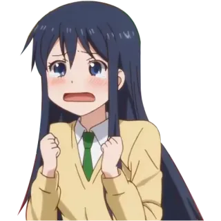 😢 00a30e56 anime, gadis, sedih, khawatir, kartun whatsapp sticker