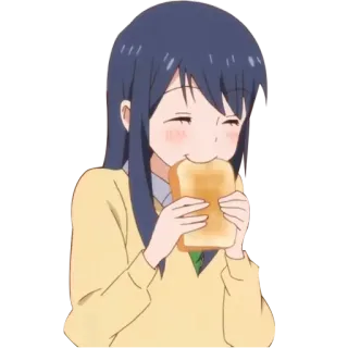 🍞 e80d2320 Anime, Gadis, Roti, Roti panggang, Makan, Kartun, Lucu whatsapp sticker
