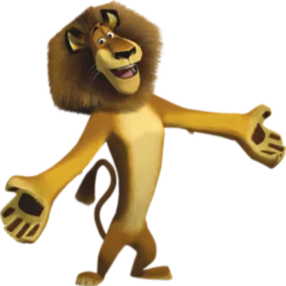 🤗 b2b7c100 Alex the Lion Madagascar lew, zwierzę, animowany, postać, szczęśliwy telegram sticker
