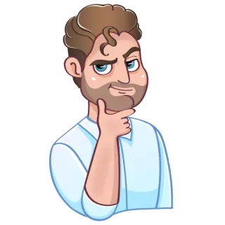 😏 206b7670 man, thinking, thoughtful, pondering, curious, doubt, questioning whatsapp sticker