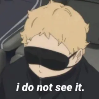 😑 5fdf5dd8 i do not see it. Anime, Augenbinde, Humor, Meme, Lustig, Ahnungslos, Ignoranz telegram sticker