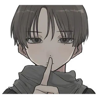 🤫 822f6d10 Anime, Stiker, Jari, Anak laki-laki, Sst, Tenang, Diam telegram sticker