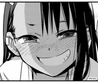 😁 0408f255 Nagatoro Don't Toy With Me, Miss Nagatoro 动漫, 漫画, 长瀞, 微笑, 表情, 卡通, 角色 telegram sticker