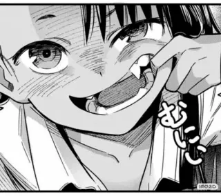 😄 b0d2f64f むにぃ 动漫, 漫画, 脸, 牙齿, 微笑 telegram sticker