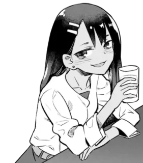 ◾️ 2c359e80 Nagatoro Don't Toy with Me, Miss Nagatoro Anime, Manga, Nagatoro, Kreskówka, Picie, Uśmieszek whatsapp sticker
