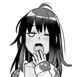◾️ 2e6d2263 Anime, Manga, Dziewczyna, Ziewanie, Senny, Zmęczony whatsapp sticker