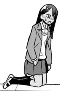 ◾️ 30eb588e Nagatoro Don't Toy with Me, Miss Nagatoro Nagatoro, Anime, Manga, Dziewczyna, klęcząca whatsapp sticker