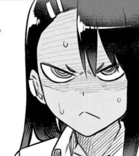 ◾️ 85125eeb Nagatoro Don't Toy with Me, Miss Nagatoro Nagatoro, Anime, Manga, Tsundere, Zły, Wyraz twarzy whatsapp sticker