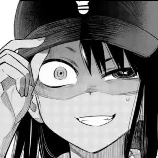 😄 6d59fcff 애니메이션, 만화, 소녀, 미소, 얼굴, 모자 telegram sticker