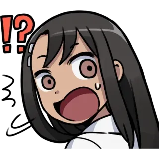 😱 02a0e70f !?  anime, verrast, uitroep, vraag, cartoon, uitdrukking, geschokt whatsapp sticker