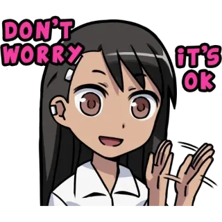 👌 19781759 Nagatoro Don't Toy with Me, Miss Nagatoro DON'T WORRY IT'S OK Anime, Nagatoro, Geen zorgen, Het is oké, Miss Nagatoro whatsapp sticker