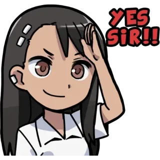 👍 2c2f39d7 Nagatoro Don't Toy with Me, Miss Nagatoro YES SIR!! Nagatoro, Anime, Ja baas, Miss Nagatoro, Manga, Karakter whatsapp sticker