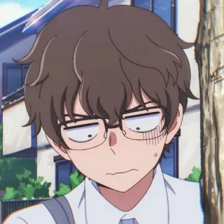 🎭 043a1162 애니메이션, 캐릭터, 안경, 표정, 불안 telegram sticker