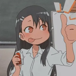 🎭 2e07ade7 Nagatoro Don't Toy With Me, Miss Nagatoro 애니메이션, 만화, 여자, 교복, 메롱, 엄지척 telegram sticker