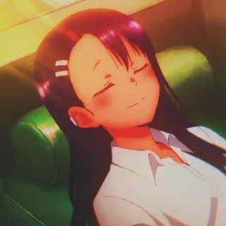 🎭 b649b804 애니메이션, 소녀, 자는, 만화, 행복한, 휴식 telegram sticker