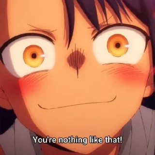 🍬 c4146f05 You're nothing like that! 애니메이션, 만화, 표정, 얼굴, 미소, 행복한 telegram sticker