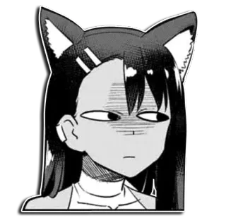 😒 4eaab26b Nagatoro Don't Toy with Me, Miss Nagatoro anime, cat ears, manga, nagatoro telegram sticker