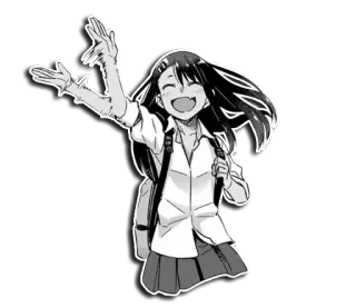 🙋‍♀ 555c5037 Nagatoro Don't Toy with Me, Miss Nagatoro anime, manga, nagatoro, cute, schoolgirl, backpack telegram sticker