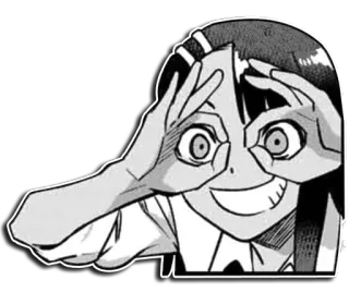 😎 f7816170 Nagatoro Don't Toy With Me, Miss Nagatoro nagatoro, anime, manga, cartoon, face, eyes, grin telegram sticker