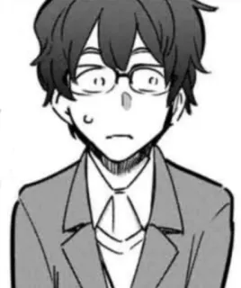 😟 65d61615 Anime, Manga, Personnage, Lunettes, Nerveux/Nerveuse, Portrait telegram sticker