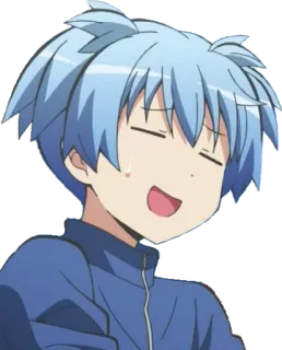 😅 91cc06b8 Nagisa Shiota Assassination Classroom Anime, Desenho animado, Cabelo azul, Nagisa, Assassination Classroom telegram sticker