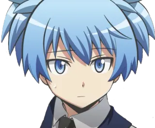 😕 95fc8410 Nagisa Shiota Assassination Classroom Anime, Mangá, Personagem, cabelo azul, Escola, Ansatsu Kyoushitsu telegram sticker