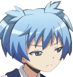 😒 a5347b1c Nagisa Shiota Assassination Classroom Anime, cabelo azul, Nagisa, Shiota, Assassination Classroom telegram sticker