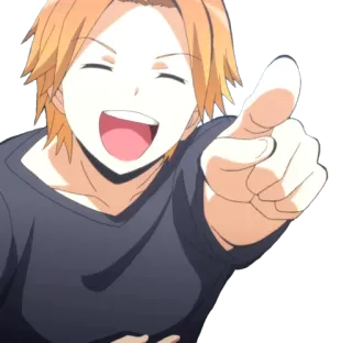 😂 b45ebed7 Anime, Desenho animado, Sorrindo, Polegar para cima, Personagem telegram sticker