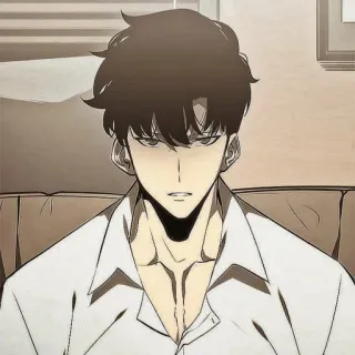 🤖 db763fa5 Anime, Nam, Đàn ông, Nghiêm túc, Chân dung, Minh họa telegram sticker