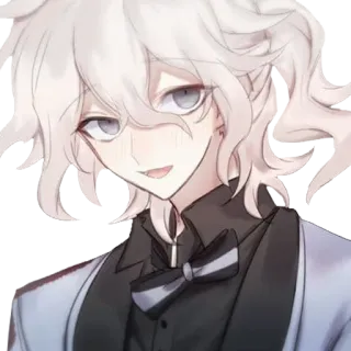 😉 583b6983 Nagito Komaeda Danganronpa Аниме, Персонаж, Нагито Комаэда, Danganronpa telegram sticker