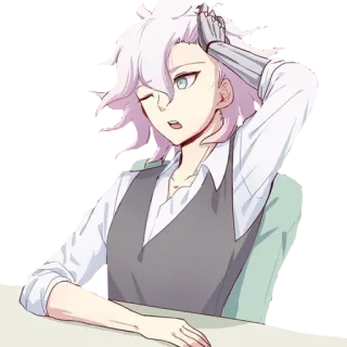 🤨 5be1bca3 Nagito Komaeda Danganronpa Аниме, Манга, Персонаж, Нагито Комаэда, Danganronpa telegram sticker