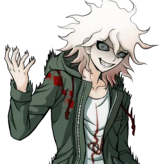 😡 63493740 Nagito Komaeda Danganronpa Аниме, Манга, Danganronpa, Нагито Комаэда, Хоррор, Кровь telegram sticker