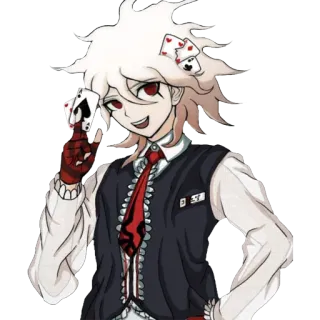 🃏 beaa86bf Nagito Komaeda Danganronpa Аниме, Персонаж, Карты, Danganronpa telegram sticker