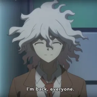 😇 74067411 Nagito Komaeda Danganronpa I'm back, everyone. 动漫, 弹丸论破, 狛枝凪斗, 希望 whatsapp sticker