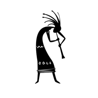 🗣 5a5b4b30 Kokopelli, Amérindien, Flûtiste, Silhouette, Mythologique telegram sticker