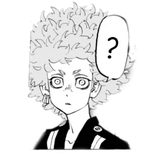 🤔 d0d74084 ? аниме, манга, вопрос, вьющиеся волосы telegram sticker