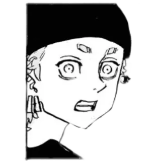 🤔 d1aacf7d Аниме, Манга, Персонаж, Черно-белое telegram sticker