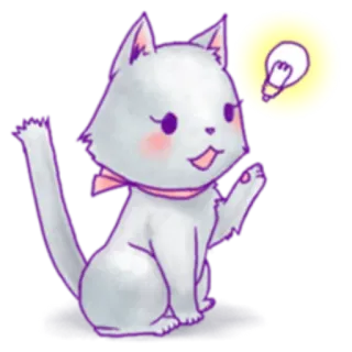💡 fad2b091 Katze, Glühbirne, Idee, niedlich, Tier, kawaii whatsapp sticker