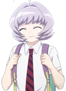 😊 216b8bf2 Komi Shouko Komi Can't Communicate アニメ, マンガ, 古見さんは、コミュ症です。, 古見硝子, 制服, リュック, かわいい, 笑顔 telegram sticker