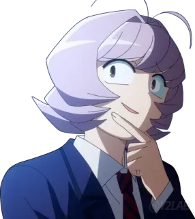 😏 3556180e Komi Shouko Komi Can't Communicate アニメ, 漫画, 古見さんは、コミュ症です。, 古見硝子, 可愛い, 恥ずかしがり屋, 制服, 紫髪 telegram sticker