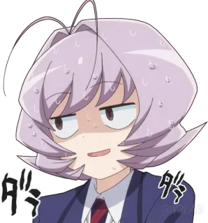 😅 899b8289 Komi Shouko Komi Can't Communicate ダラダラ アニメ, 汗, 緊張, 恥ずかしい, かわいい, マンガ, 古見さんは、コミュ症です。 telegram sticker