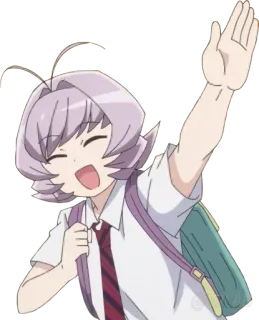 👋 c616b57d Komi Shouko Komi Can't Communicate アニメ, 古見さんは、コミュ症です。, かわいい, 制服, 学生, 挨拶 telegram sticker