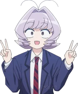 ✌ ea68efbf Komi Shouko Komi Can't Communicate アニメ, 古見さんは、コミュ症です。, ピースサイン, 可愛い, 制服 telegram sticker