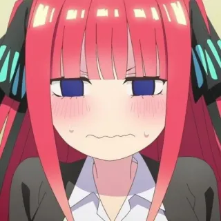 📱 9c98cfde Nino Nakano The Quintessential Quintuplets Anime, Dibujo animado, Chica, Mujer, Personaje, Expresión whatsapp sticker