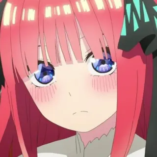 📱 cd5de23d Nino Nakano The Quintessential Quintuplets Anime, Chica, Pelo rojo, Dibujo animado whatsapp sticker